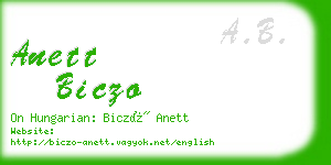 anett biczo business card